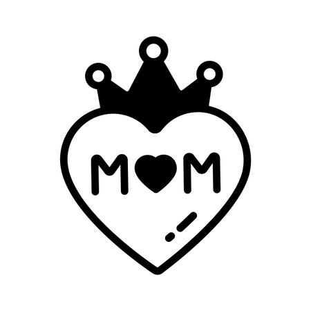 An glyph icon showing a crowned heartのイラスト素材