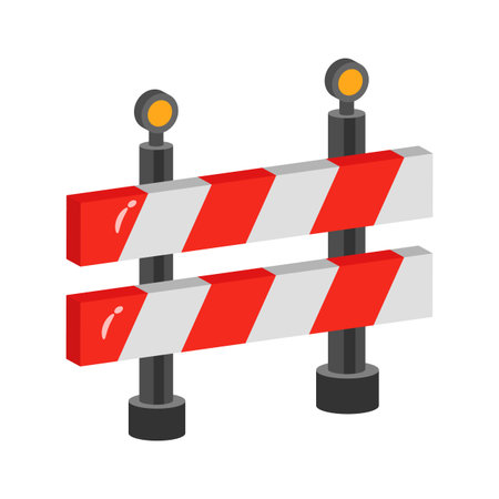 A modern 2d style icon of metal road barrierのイラスト素材