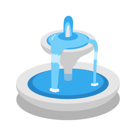 Sleek 2d style icon of grand park fountainのイラスト素材