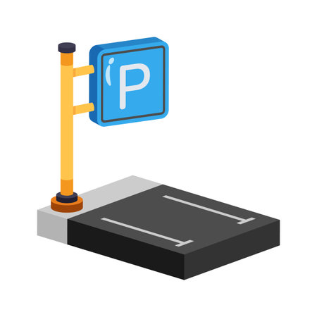 Ready to use 2d style icon of blue parking signのイラスト素材