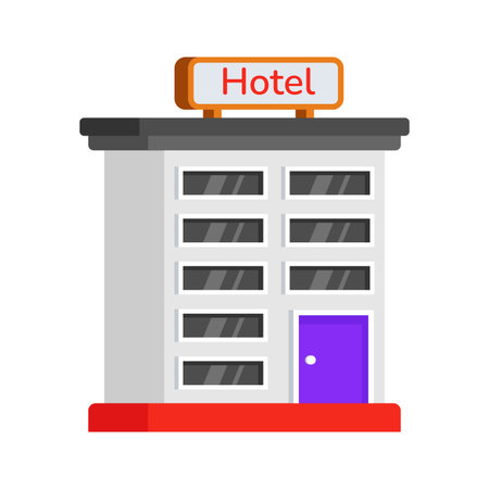 Easy to use 2d style icon of urban hospital buildingのイラスト素材