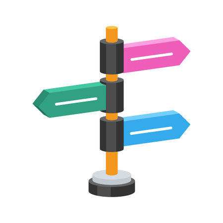 Handy 2d style icon of wooden direction boardのイラスト素材