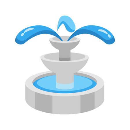 Premium 2d style icon of round garden fountainのイラスト素材