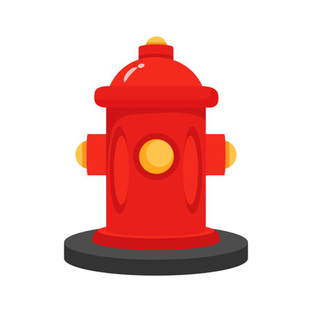 Latest 2d style icon of red fire hydrantのイラスト素材