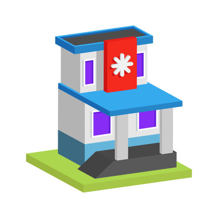 Modern 2d style icon of healthcare clinic facilityのイラスト素材