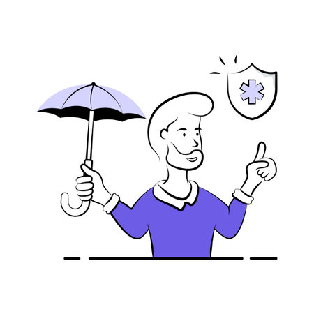 Ready to use hand drawn illustration of health insuranceのイラスト素材