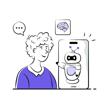 Digital therapy character illustration in trendy styleのイラスト素材