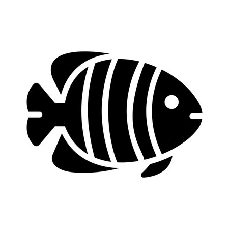 A modern glyph icon of swimming fishのイラスト素材