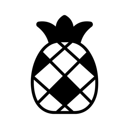 A captivating glyph icon of ripe pineapple fruitのイラスト素材