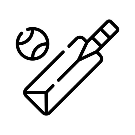 Trendy outline icon of exciting cricket bat gameのイラスト素材