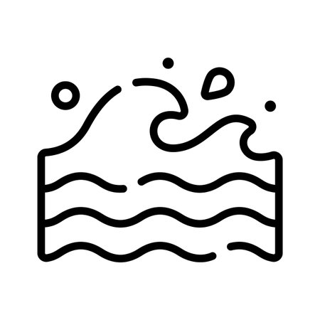 Check out this outline icon of ocean water waveのイラスト素材