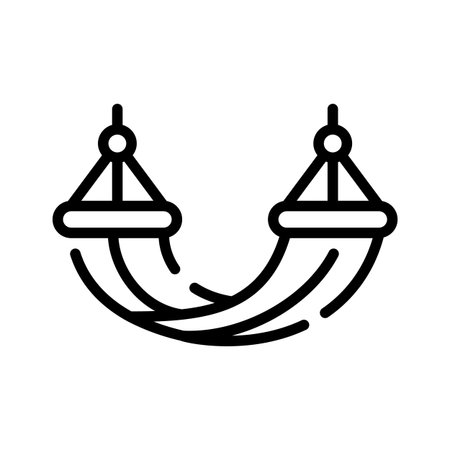 Easy to edit linear icon of cozy hammockのイラスト素材