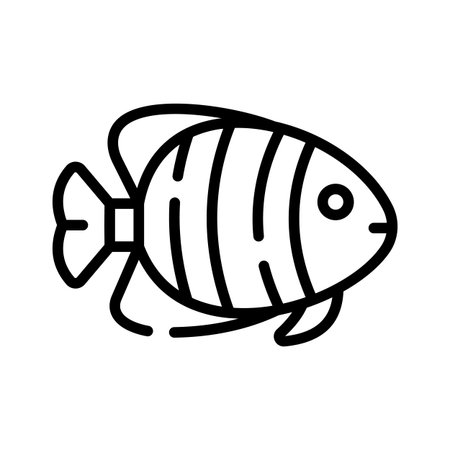 A modern linear icon of swimming fishのイラスト素材