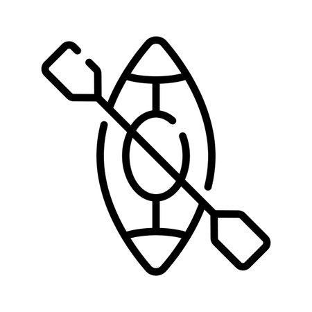 Trendy outline icon of rowing canoe watercraftのイラスト素材
