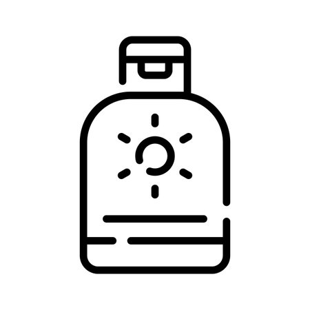 A modern outline icon of sunblock bottle lotionのイラスト素材