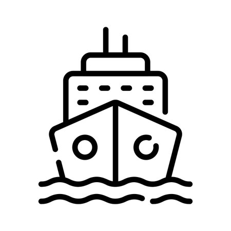 A captivating linear icon of ocean cruise deckのイラスト素材