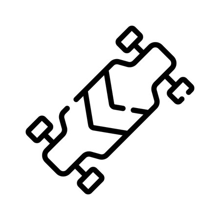 Trendy linear icon of summer skateboard funのイラスト素材