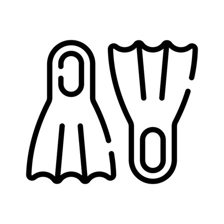 A premium outline icon of diving flippers pairのイラスト素材