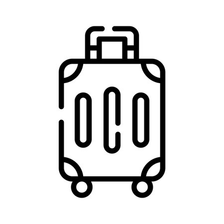 Well crafted outline icon of packed travel suitcaseのイラスト素材