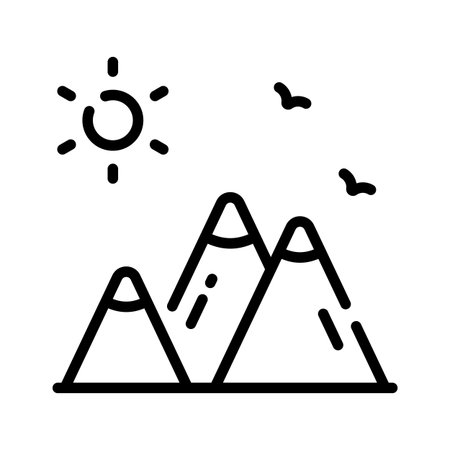Well crafted linear icon of scenic mountain viewのイラスト素材
