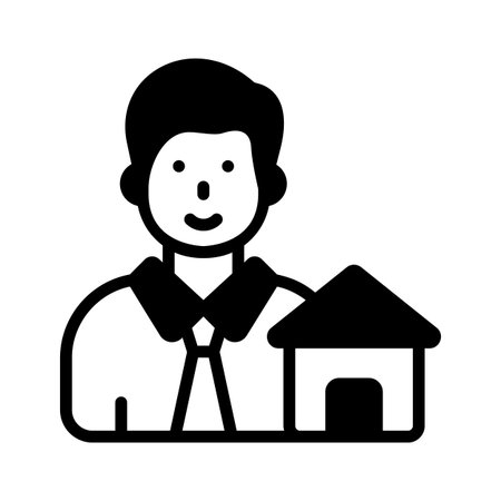 Grab this glyph  style icon of property agentのイラスト素材