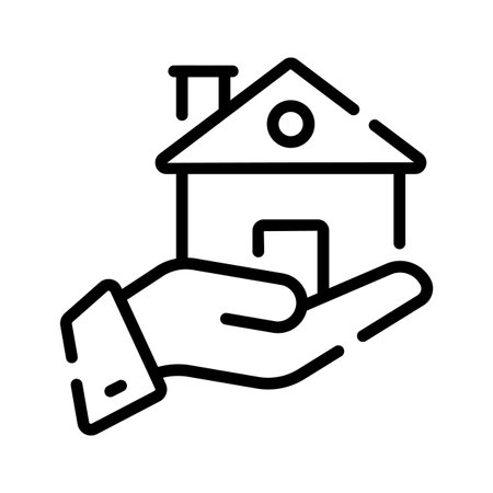 A visually appealing outline icon of home offerのイラスト素材