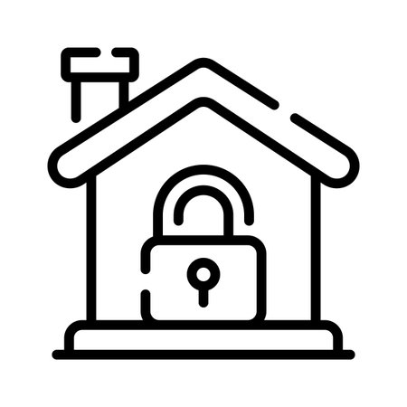 Grab this outline icon for secure house with lockのイラスト素材