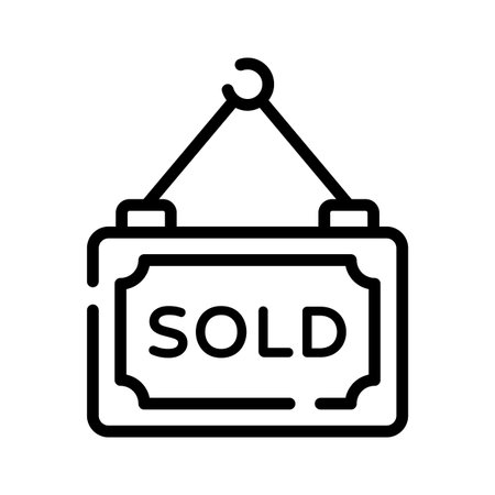 Here is a linear icon showing sold boardのイラスト素材