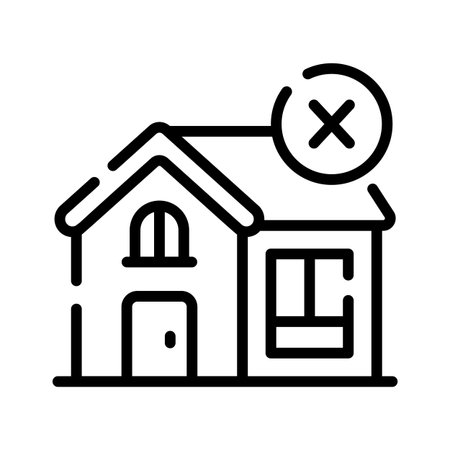 A captivating linear icon showing cancel house requestのイラスト素材