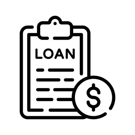 A premium linear icon of loan paper with moneyのイラスト素材