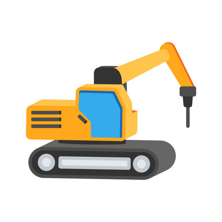 Premium 2d style icon of mounted hydraulic drillのイラスト素材