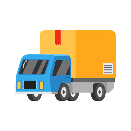 Modern 2d style icon of commercial delivery truckのイラスト素材