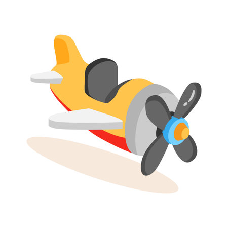 Sleek 2d style icon of dual-propeller aircraftのイラスト素材