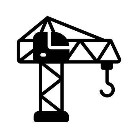Check out our premium glyph style icon of crane towerのイラスト素材