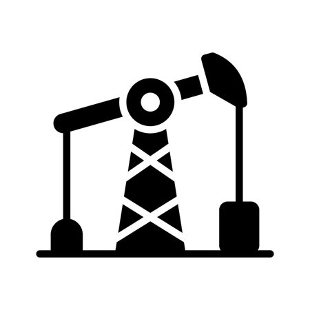 A well crafted glyph style icon of oil rig platformのイラスト素材