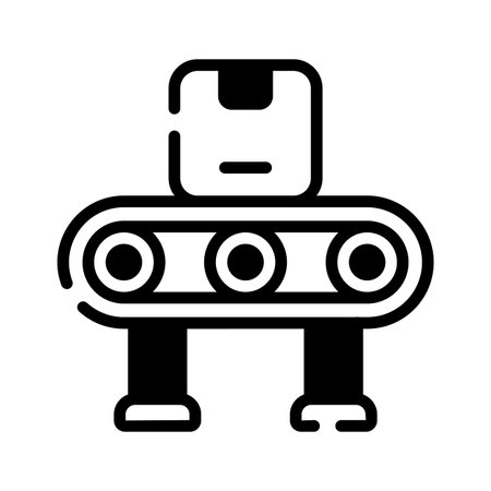Ready to use glyph icon of industrial conveyor beltのイラスト素材
