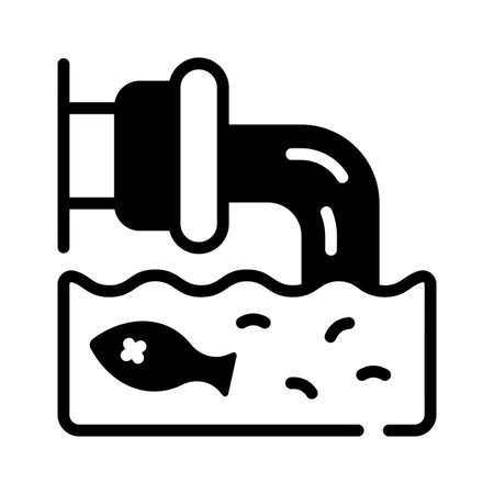 This glyph icon showing water waste pollution conceptのイラスト素材