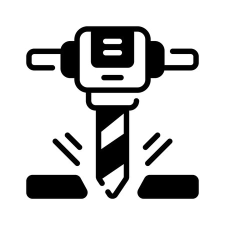 Easy to use glyph style icon of floor drill machineのイラスト素材