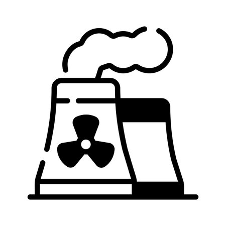 Check this trendy glyph icon of nuclear plantのイラスト素材