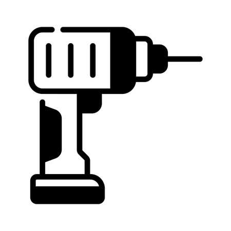 Here is a latest glyph style icon depicting electric drill machineのイラスト素材