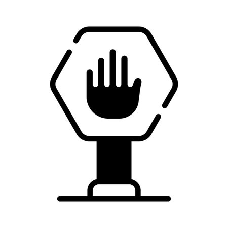 Visually appealing glyph icon showing stop boardのイラスト素材