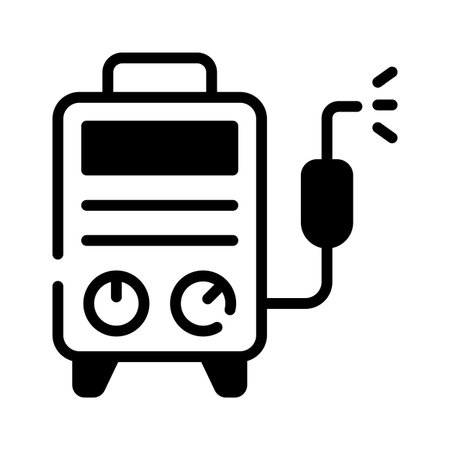 Download our premium glyph style icon of welding machineのイラスト素材