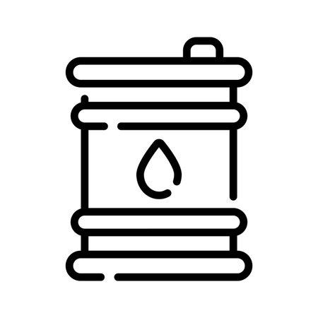 An icon of oil barrel in line style, ready for premium useのイラスト素材
