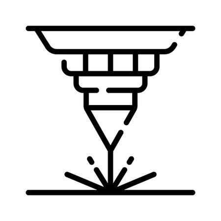 A captivating outline style icon of industrial laser beam machineのイラスト素材