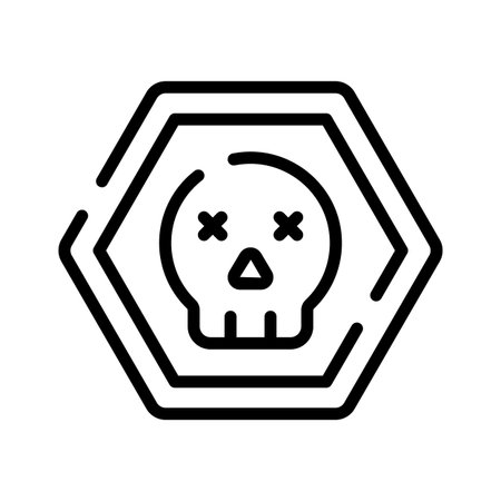 A well designed line icon of danger skull symbolのイラスト素材