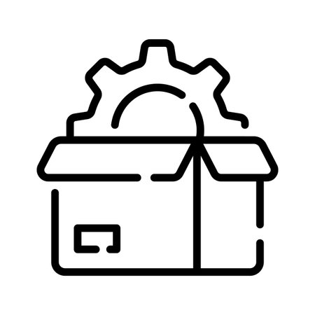 Ready to use line style icon of product management conceptのイラスト素材