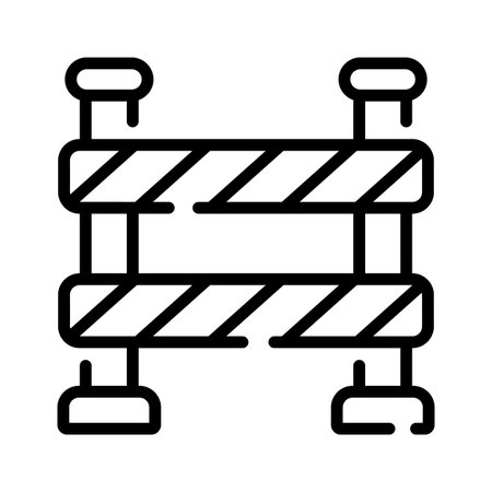 A customizable outline style icon depicting industrial barrierのイラスト素材