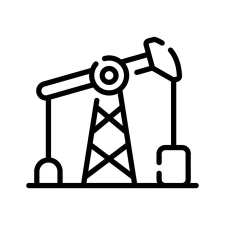 A well crafted line style icon of oil rig platformのイラスト素材