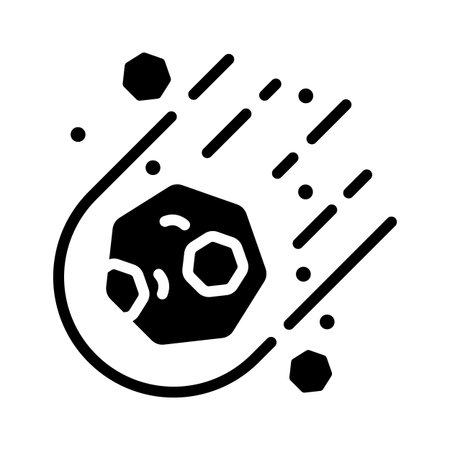 Trendy glyph icon of floating asteroid rockのイラスト素材
