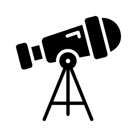 A modern glyph icon of powerful telescope lensのイラスト素材